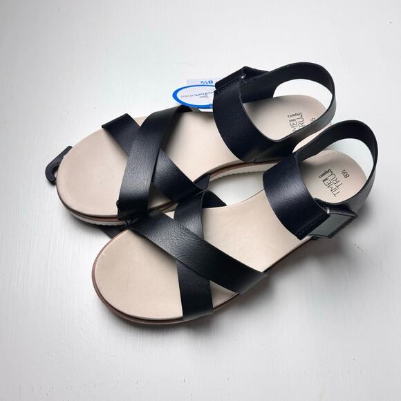 Time and Tru Adjustable Ankle  Strap So Comfortable Black Sandals Sz 8.5 NWT - Picture 16 of 16